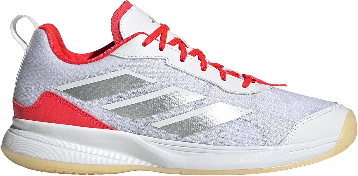 image:imageadidas Womens Avaflash Low Tennis Sneakers Shoes WhiteWhiteSilver MetallicLucid Red