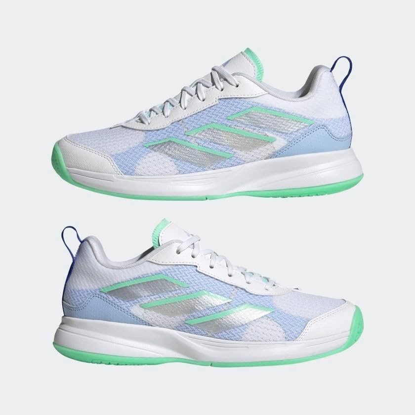 image:imageadidas Womens Avaflash Low Tennis Sneakers Shoes WhiteWhiteSilver MetallicPulse Mint