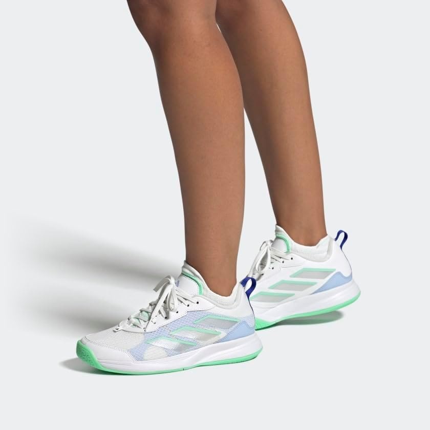 image:imageadidas Womens Avaflash Low Tennis Sneakers Shoes WhiteWhiteSilver MetallicPulse Mint