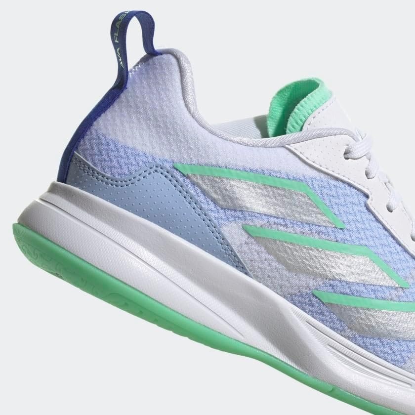 image:imageadidas Womens Avaflash Low Tennis Sneakers Shoes WhiteWhiteSilver MetallicPulse Mint