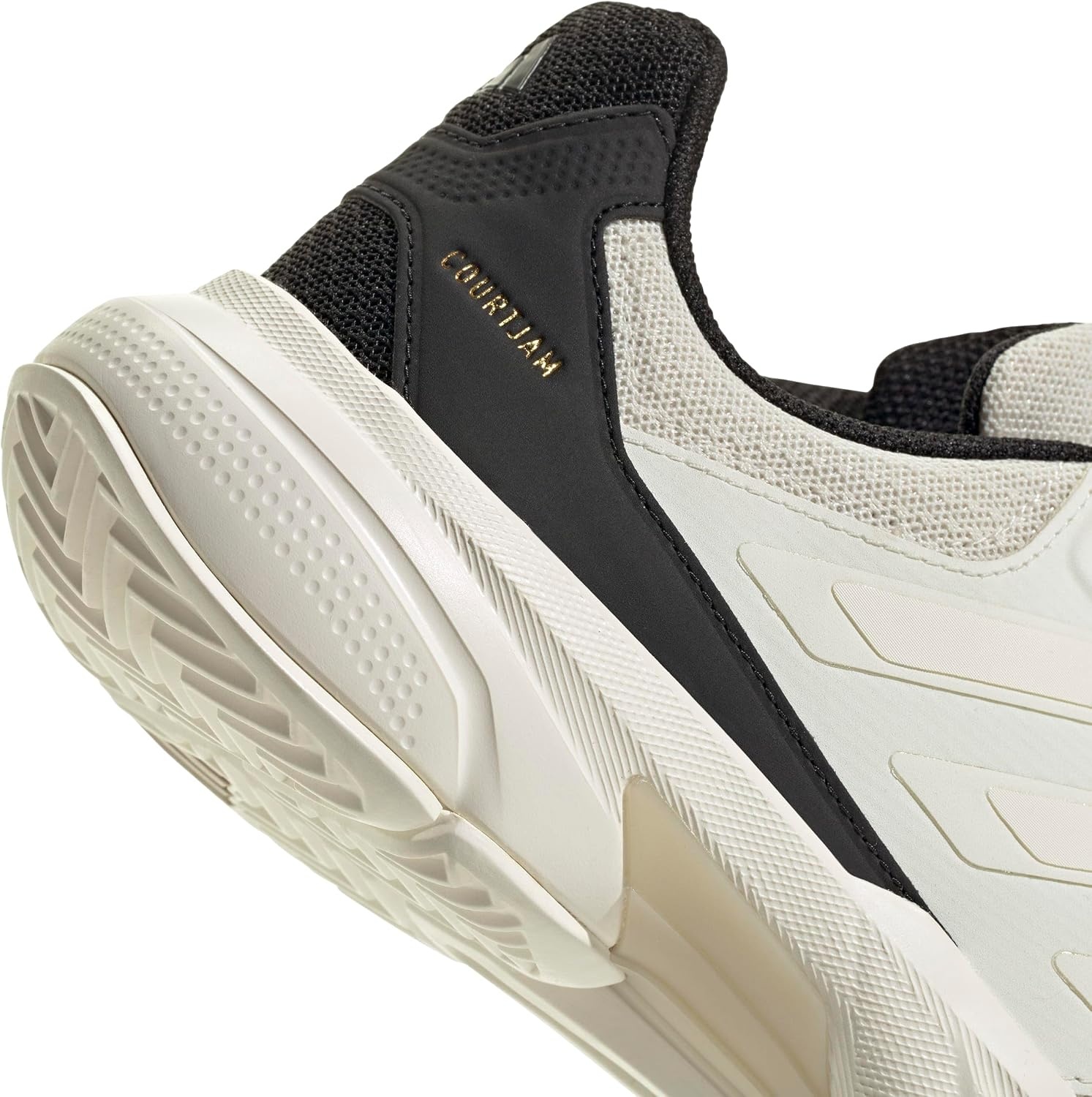image:imageadidas Womens Courtjam Control 3 Tennis Sneakers Shoes White Tennis ShoesOff WhiteOff WhiteChampagne Metallic