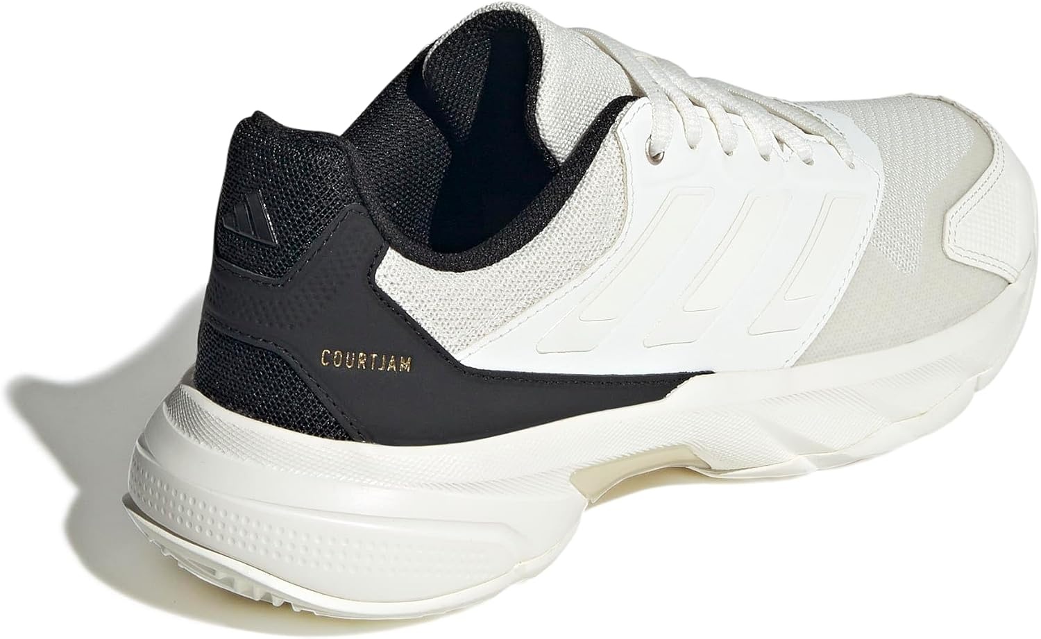 image:imageadidas Womens Courtjam Control 3 Tennis Sneakers Shoes White Tennis ShoesOff WhiteOff WhiteChampagne Metallic