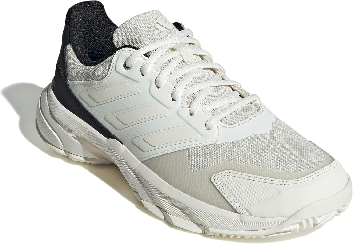 image:imageadidas Womens Courtjam Control 3 Tennis Sneakers Shoes White Tennis ShoesOff WhiteOff WhiteChampagne Metallic