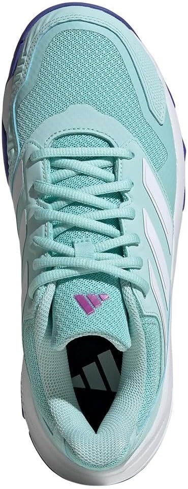 image:imageadidas Womens Courtjam Control 3 Tennis Sneakers Shoes White Tennis ShoesSemi Flash AquaWhiteCobalt Blue