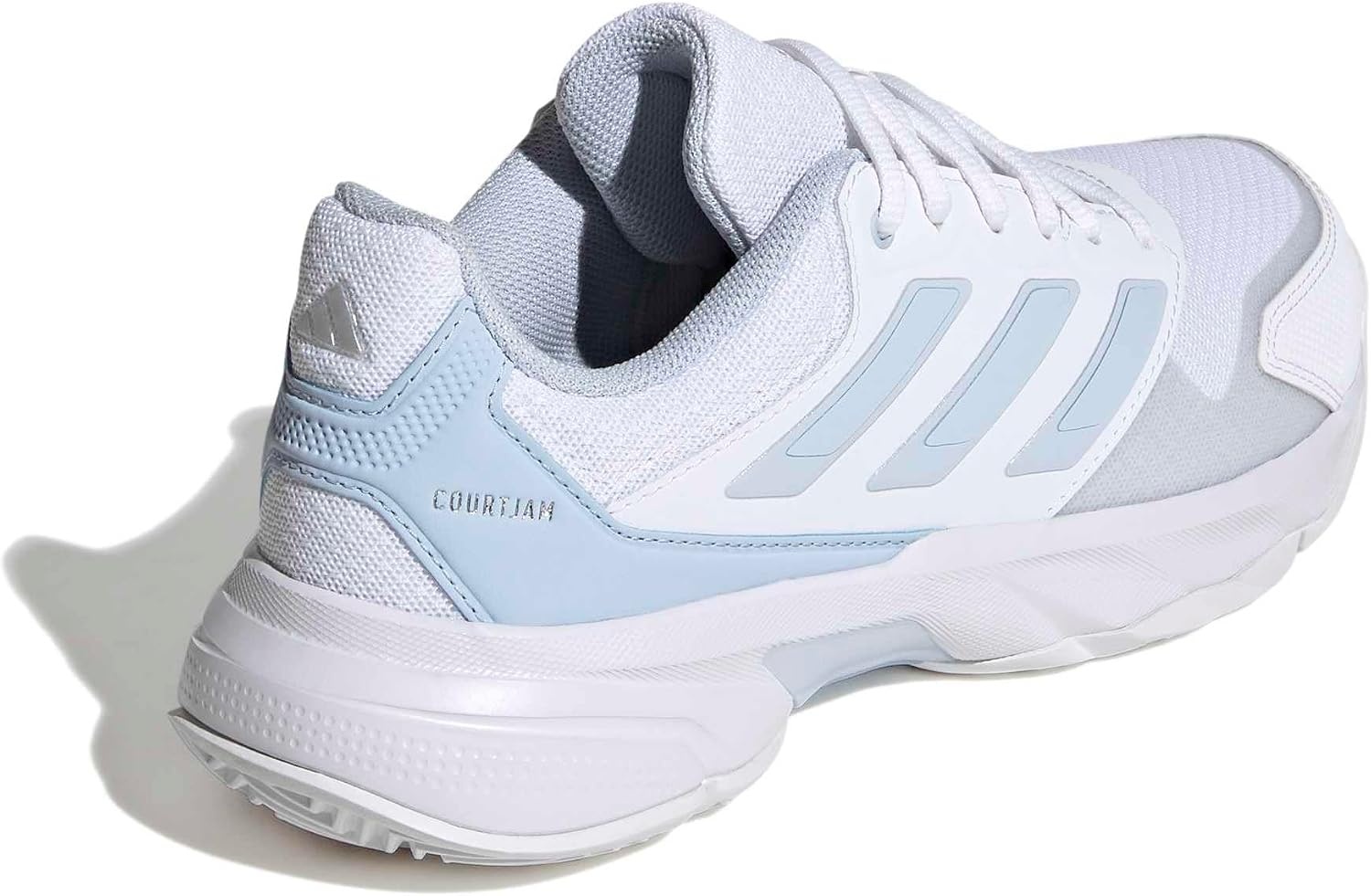 image:imageadidas Womens Courtjam Control 3 Tennis Sneakers Shoes White Tennis ShoesWhiteSilver Metallic