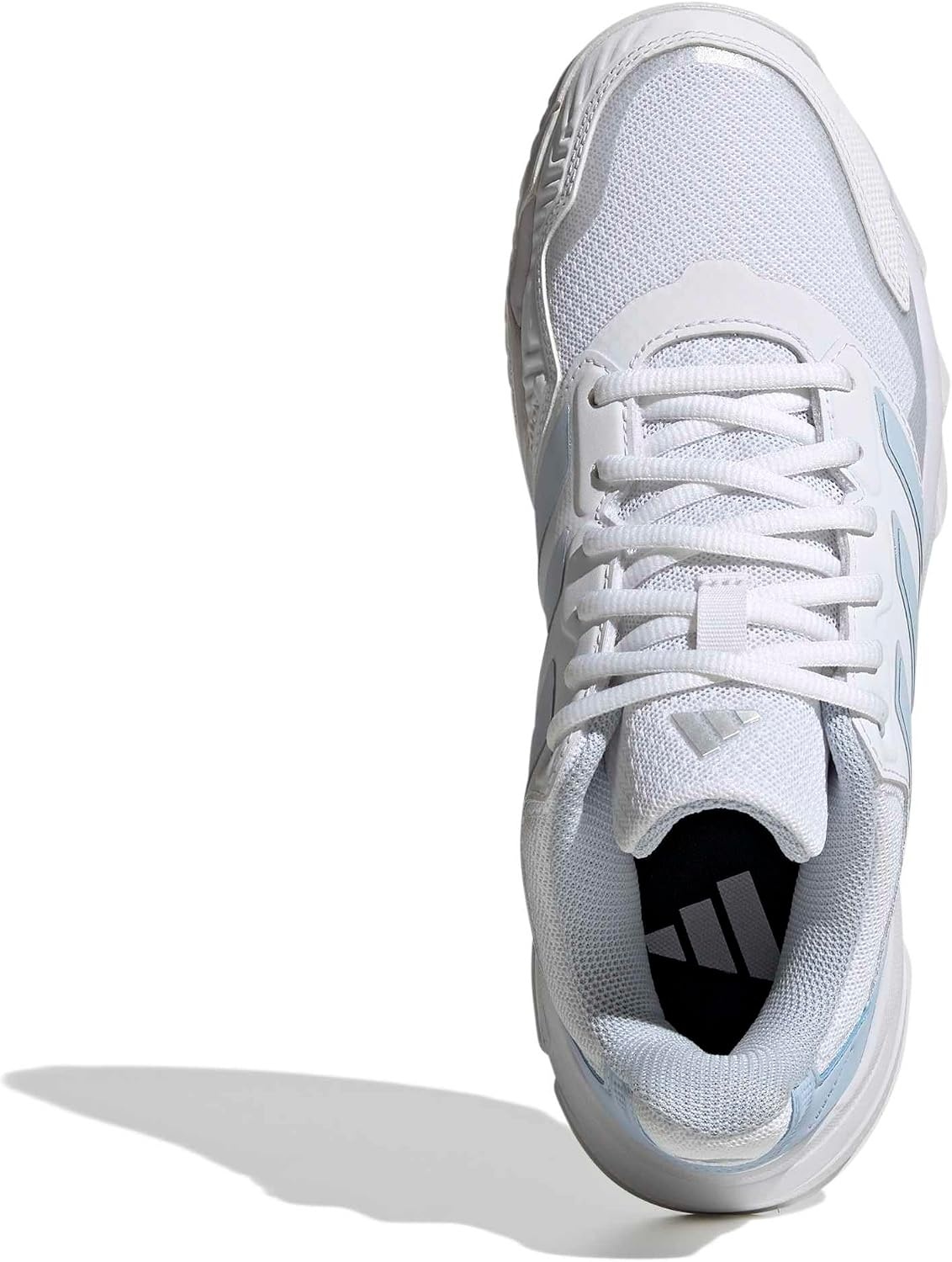 image:imageadidas Womens Courtjam Control 3 Tennis Sneakers Shoes White Tennis ShoesWhiteSilver Metallic