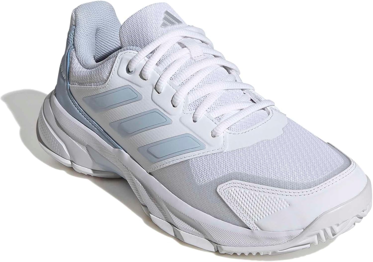 image:imageadidas Womens Courtjam Control 3 Tennis Sneakers Shoes White Tennis ShoesWhiteSilver Metallic