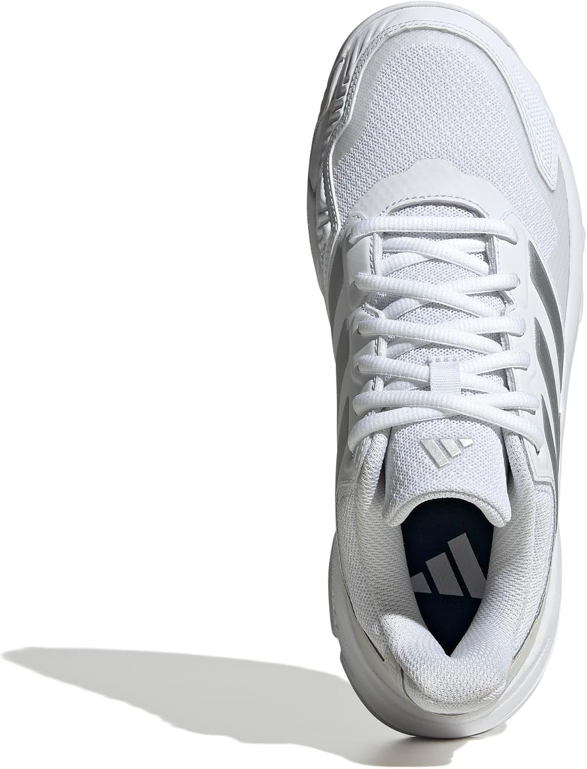image:imageadidas Womens Courtjam Control 3 Tennis Sneakers Shoes White Tennis ShoesWhiteSilver MetallicGrey