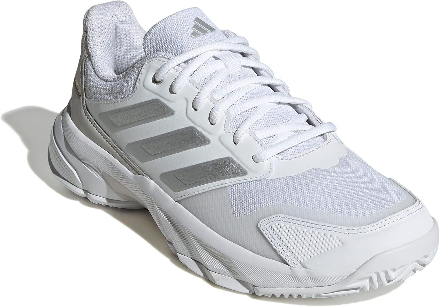 image:imageadidas Womens Courtjam Control 3 Tennis Sneakers Shoes White Tennis ShoesWhiteSilver MetallicGrey