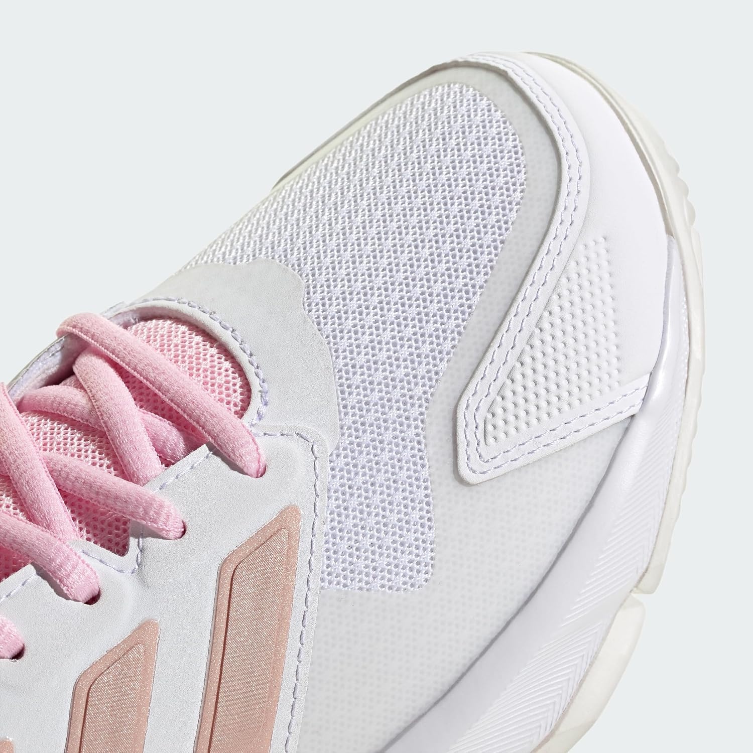 image:imageadidas Womens Courtjam Control 3 Tennis Sneakers Shoes White Tennis ShoesWhiteSilver MetallicLucid Pink