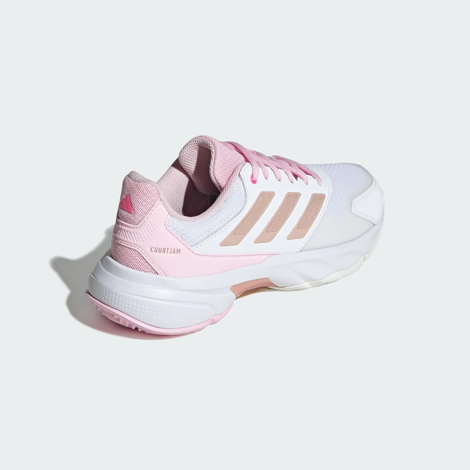 image:imageadidas Womens Courtjam Control 3 Tennis Sneakers Shoes White Tennis ShoesWhiteSilver MetallicLucid Pink