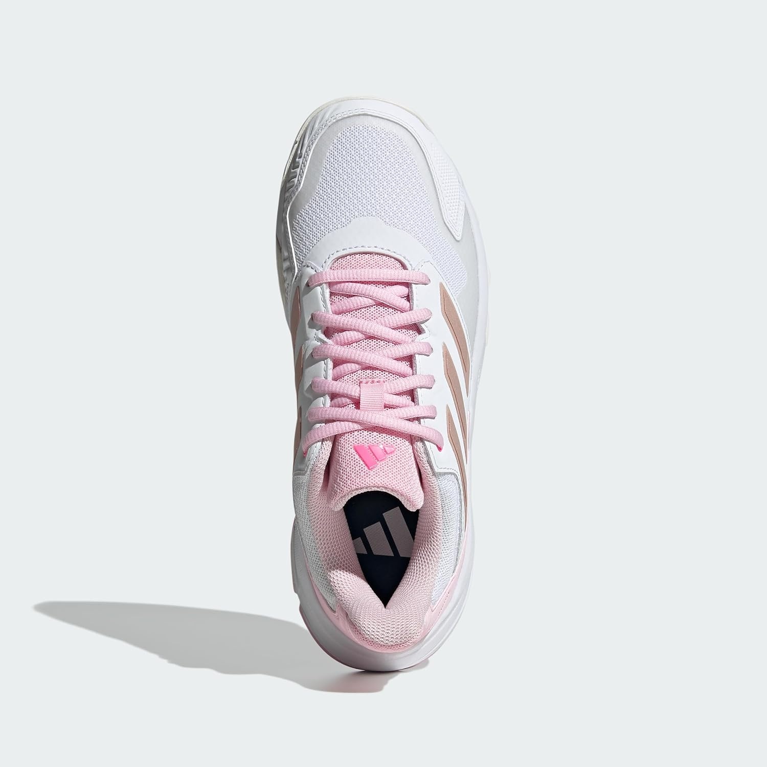 image:imageadidas Womens Courtjam Control 3 Tennis Sneakers Shoes White Tennis ShoesWhiteSilver MetallicLucid Pink