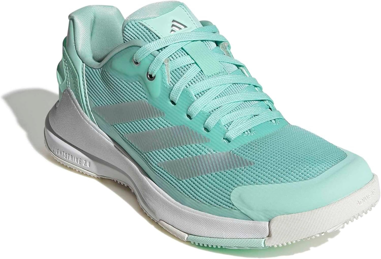 image:imageadidas Womens Crazyquick Lightstrike Padel Sneakers Shoes GreyClear MintSilver MetallicWhite