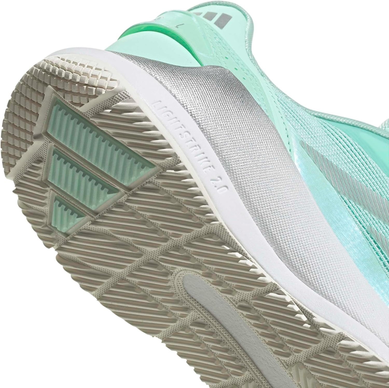 image:imageadidas Womens Crazyquick Lightstrike Padel Sneakers Shoes GreyClear MintSilver MetallicWhite