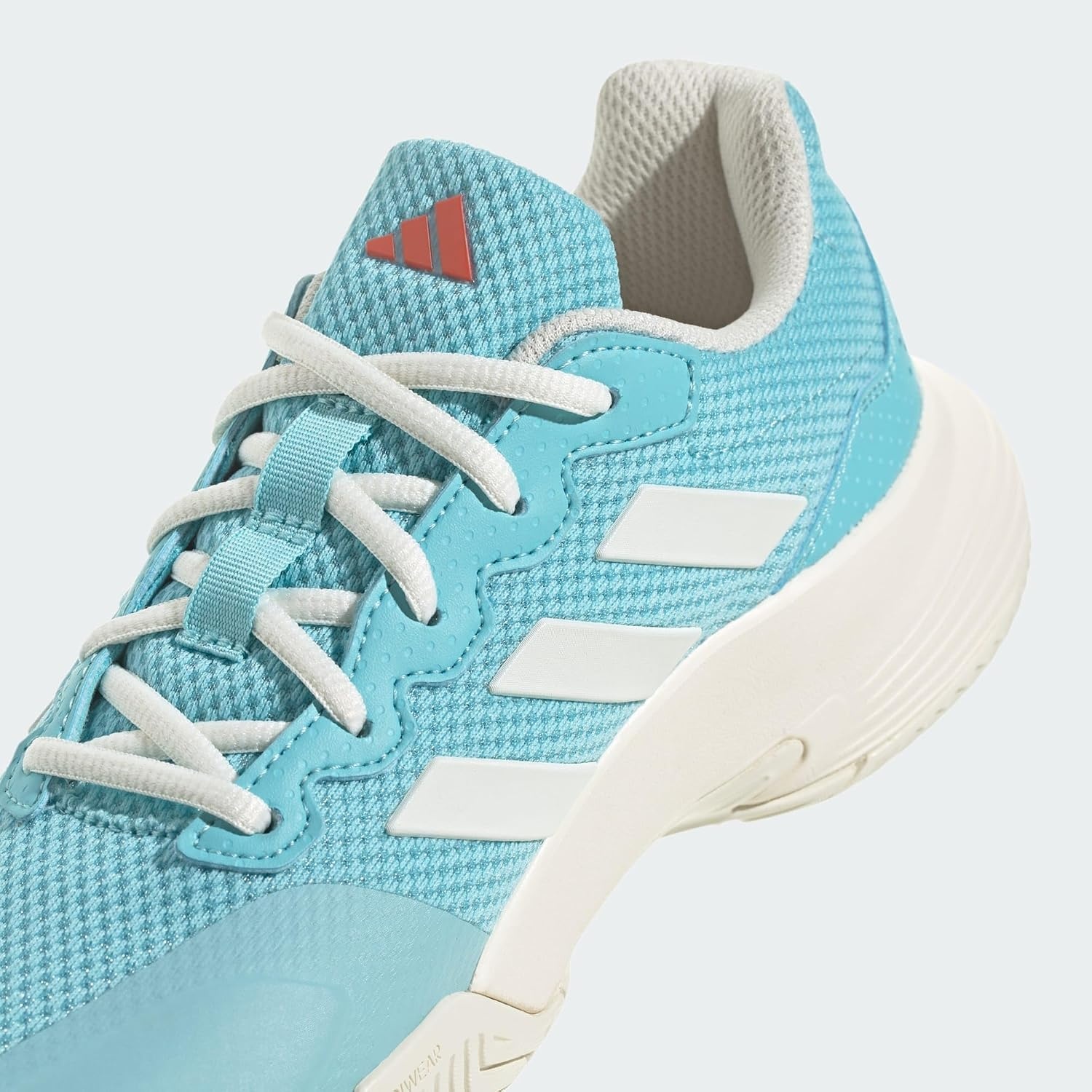 image:imageadidas Womens Gamecourt 2 Tennis ShoesLight Aqua Off White Bright Red