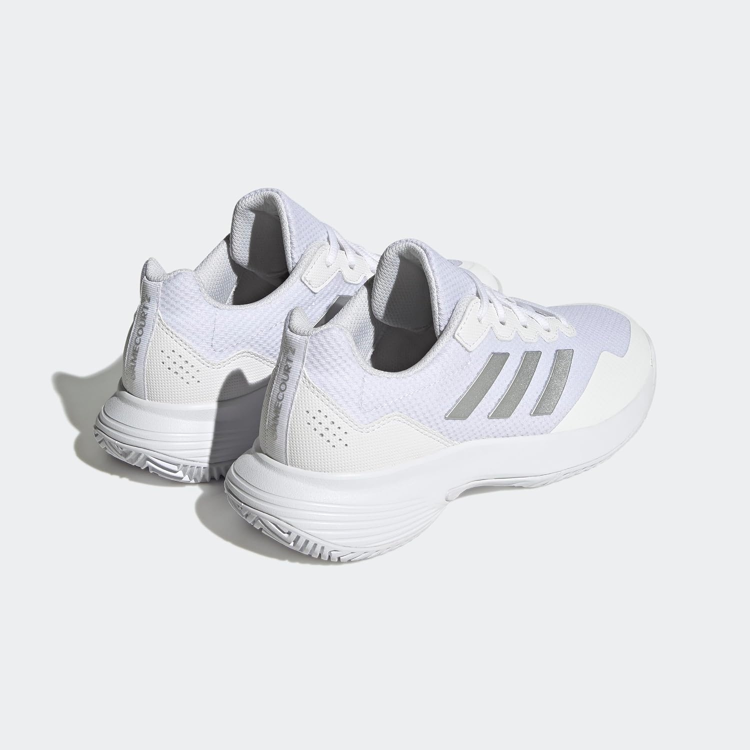 image:imageadidas Womens Gamecourt 2 Tennis ShoesWhiteSilver MetallicWhite