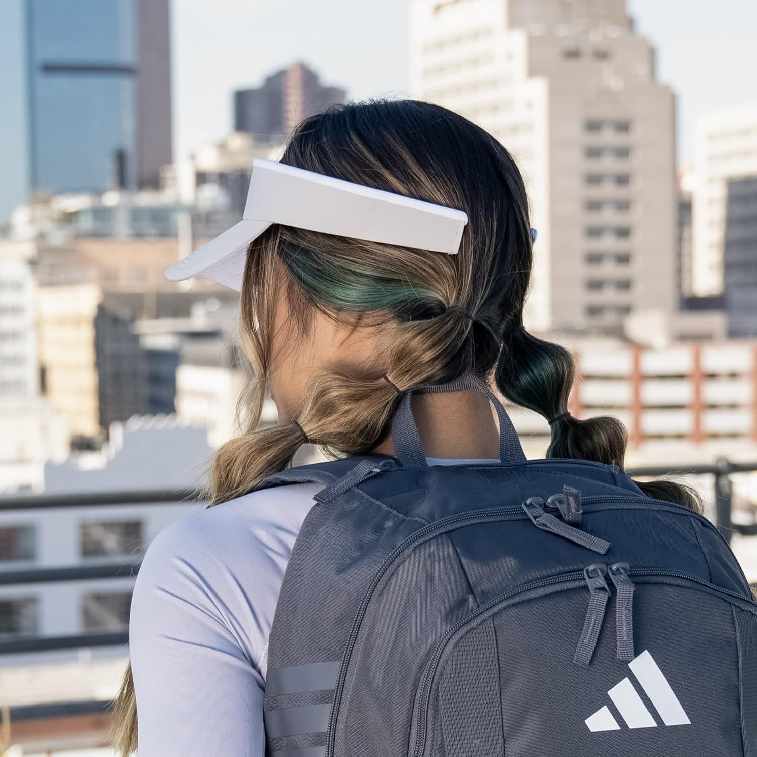 image:imageadidas Womens Match 1 Visor Snug Fit for Smaller Heads ClipOn OpenBack Fit MoistureWicking Sweatband AllDay Comfort For Tennis amp PickleballBlackWhite