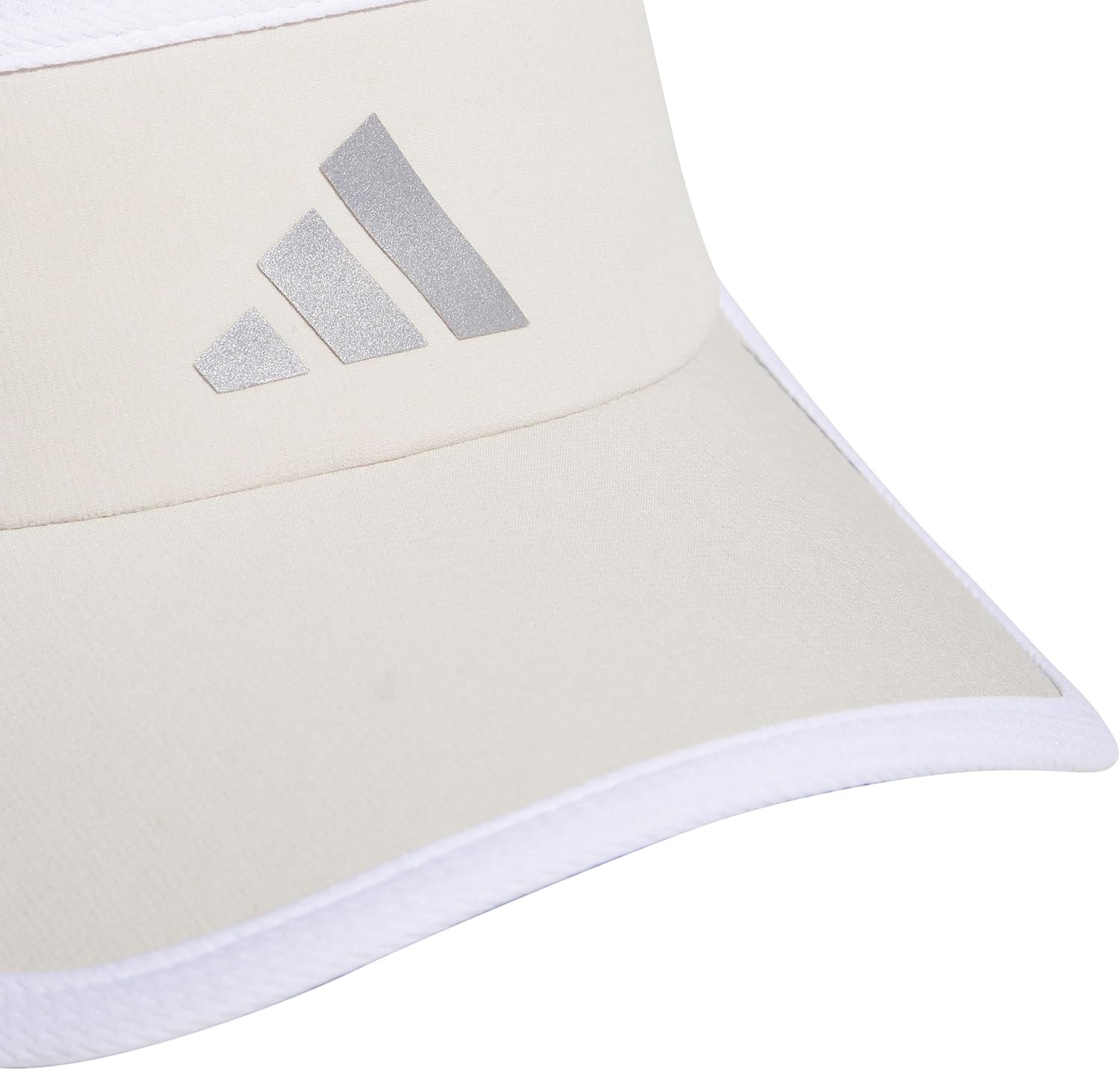 image:imageadidas Womens Superlite Visor OpenTop Design Adjustable Fit Perforated Build HookandLoop Closure AllDay Sun ComfortAlumina BeigeSilver MetallicWhite3