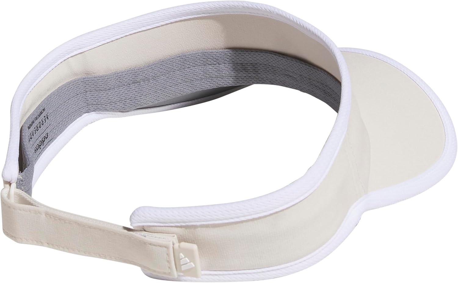 image:imageadidas Womens Superlite Visor OpenTop Design Adjustable Fit Perforated Build HookandLoop Closure AllDay Sun ComfortAlumina BeigeSilver MetallicWhite3
