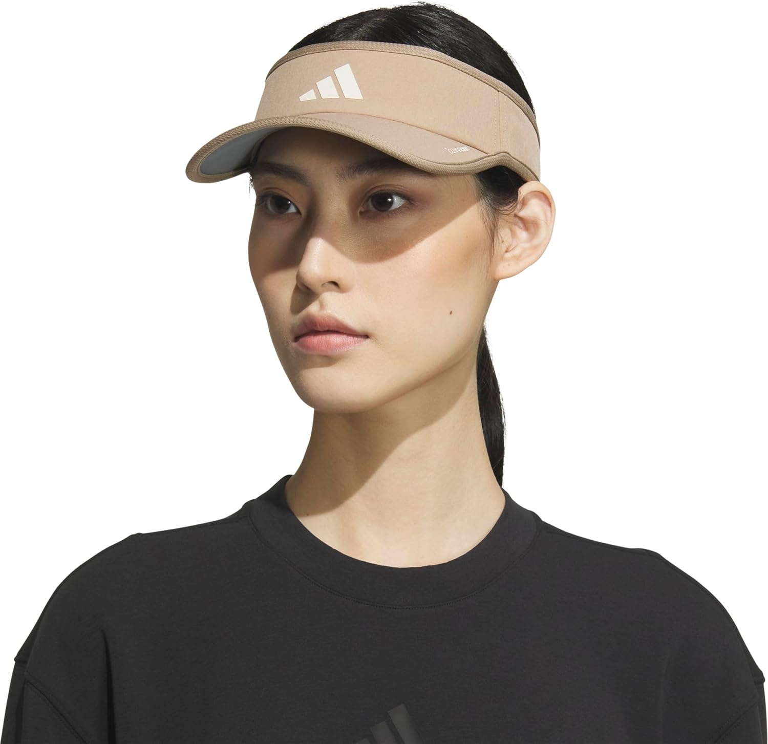 image:imageadidas Womens Superlite Visor OpenTop Design Adjustable Fit Perforated Build HookandLoop Closure AllDay Sun ComfortChalky BrownWhite3