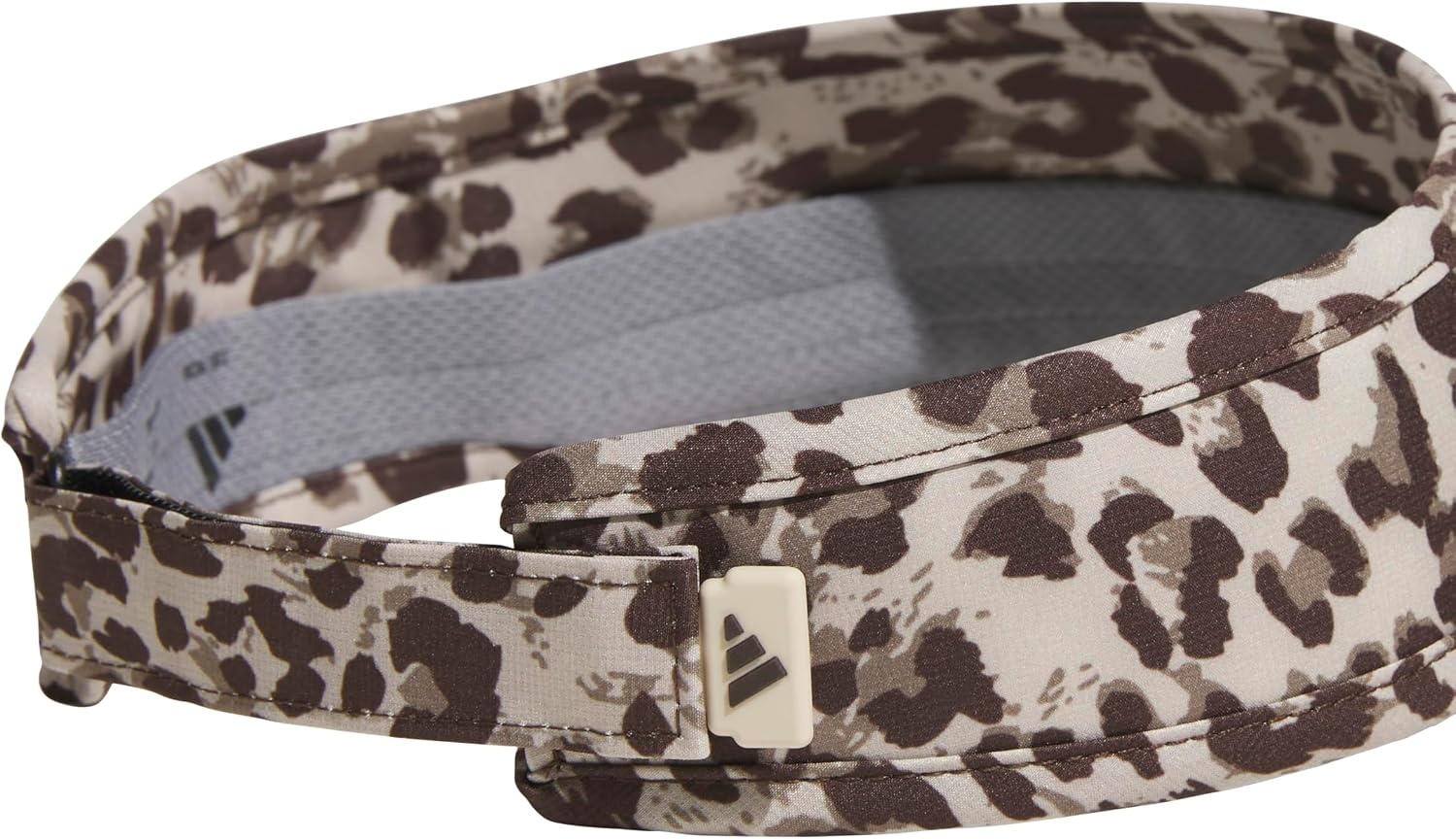 image:imageadidas Womens Superlite Visor OpenTop Design Adjustable Fit Perforated Build HookandLoop Closure AllDay Sun ComfortLeopard Crystal Linendark BrownDark Brown3