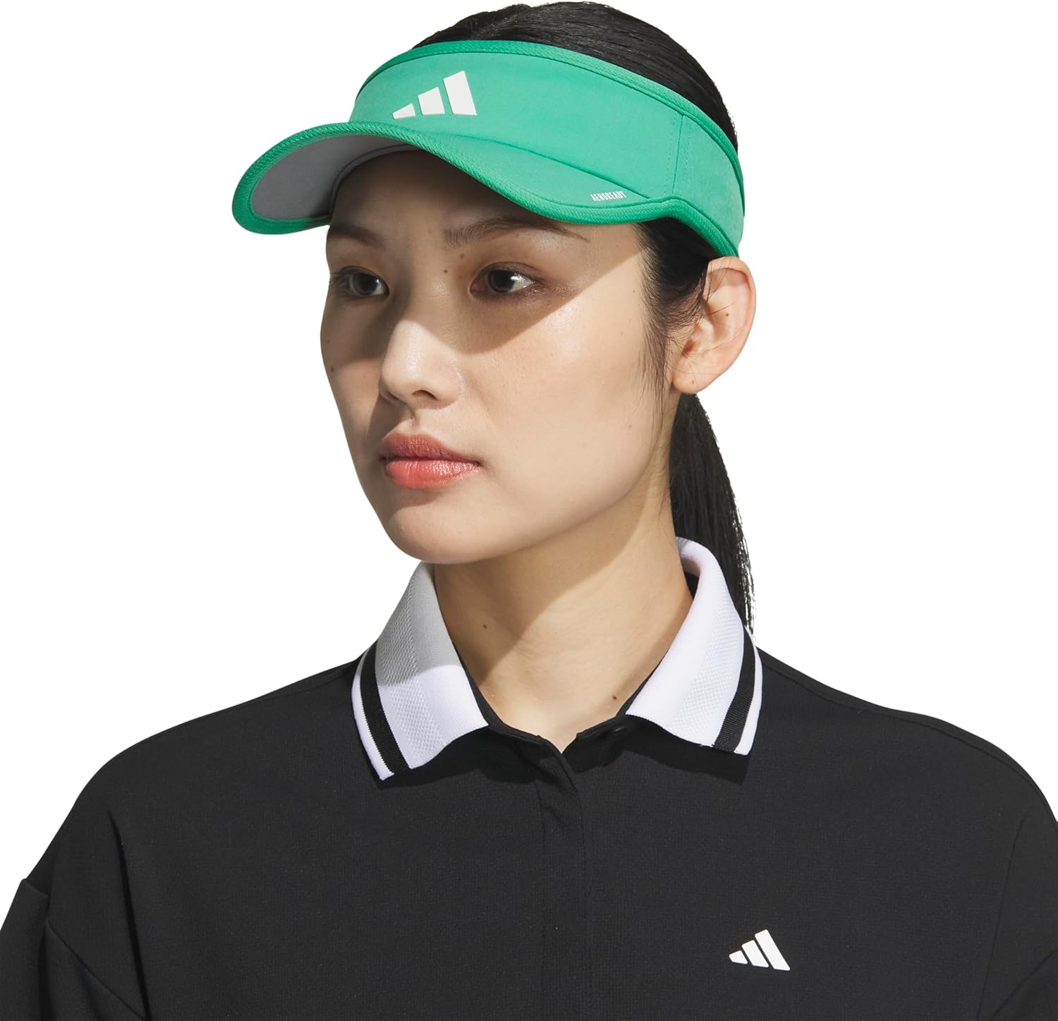 image:imageadidas Womens Superlite Visor OpenTop Design Adjustable Fit Perforated Build HookandLoop Closure AllDay Sun ComfortSemi Court GreenWhite3