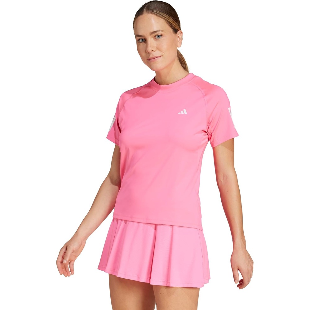 image:imageAdidas Womens Club Tennis Climacool 3Stripes TShirtLucid Pink