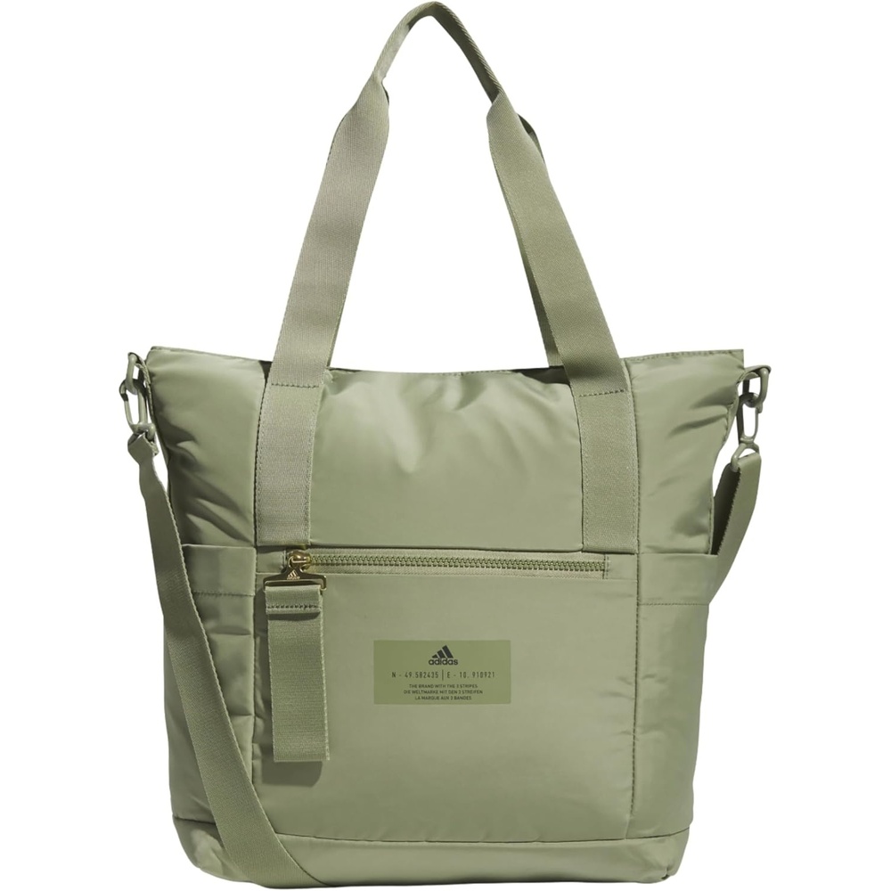 image:imageadidas All Me Tote  Roomy Interior Wears Two Ways Rolls With Your Suitcase Holds Your Laptop Open Top Tote Everyday amp Court ReadyTent GreenGold Metallic2