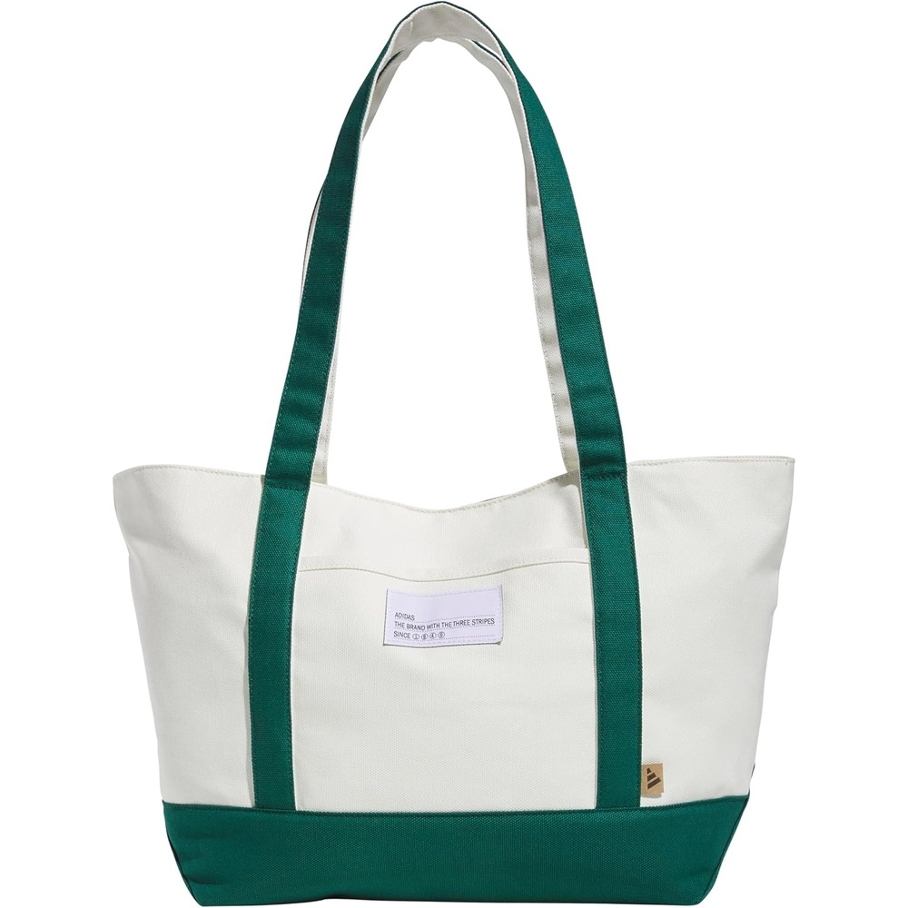 image:imageadidas Canvas Court Tote Bag Roomy Interior Interior Pockets Comfortable Straps Durable Build Everyday amp Court ReadyCollegiate GreenOff White2Regular 28l