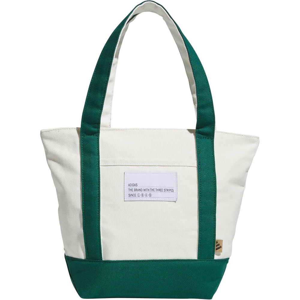 image:imageadidas Canvas Court Tote Bag Roomy Interior Interior Pockets Comfortable Straps Durable Build Everyday amp Court ReadyCollegiate GreenOff WhiteMini 10l