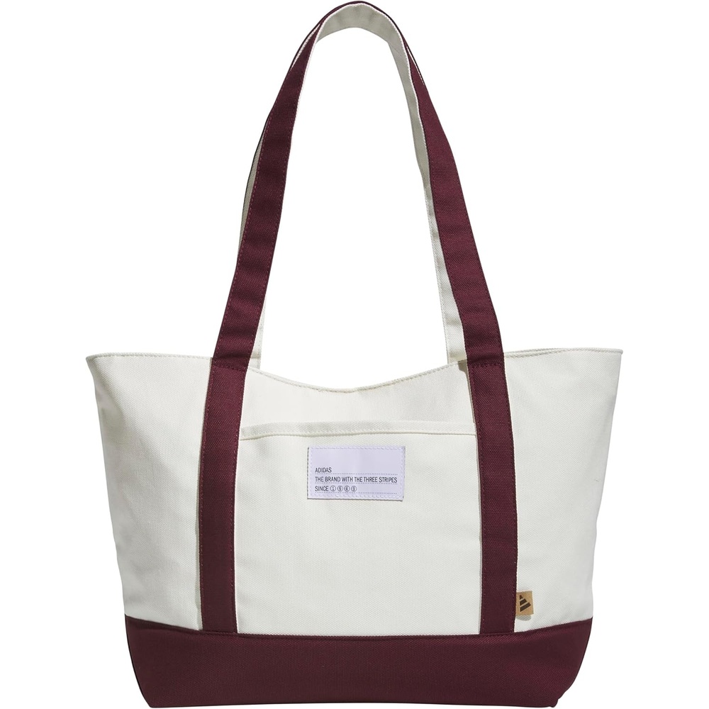 image:imageadidas Canvas Court Tote Bag Roomy Interior Interior Pockets Comfortable Straps Durable Build Everyday amp Court ReadyMaroonOff White2Regular 28l