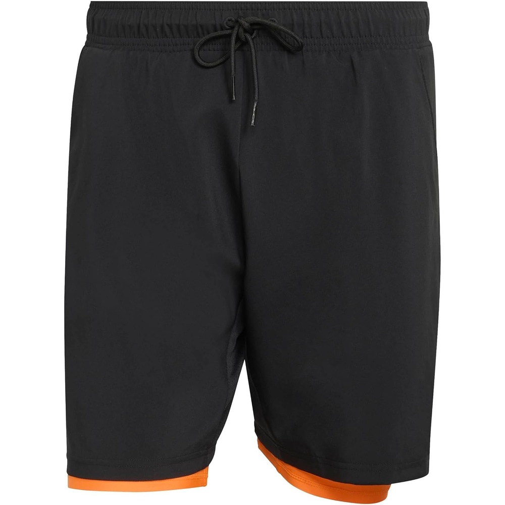 image:imageadidas Mens Club Climacool 2In1 Shorts Tennis Casual Bottoms Casual WhiteBlackPure Orange