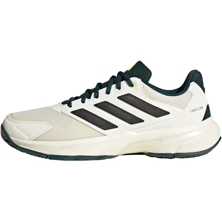 image:imageadidas Mens Courtjam Control 3 Tennis Sneakers Shoes  WhiteOff WhiteSilver MetallicAurora Ivy