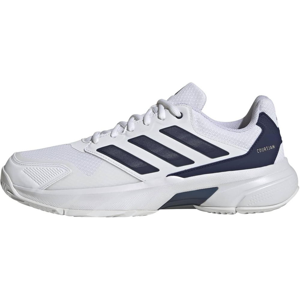 image:imageadidas Mens Courtjam Control 3 Tennis Sneakers Shoes  WhiteWhiteDark BlueCyber Metallic