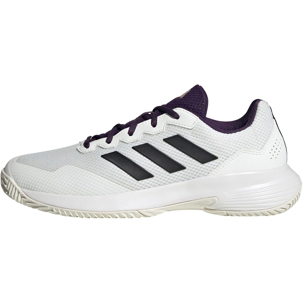 image:imageadidas Mens Gamecourt 2 Tennis ShoesWhiteBlackAurora Plum