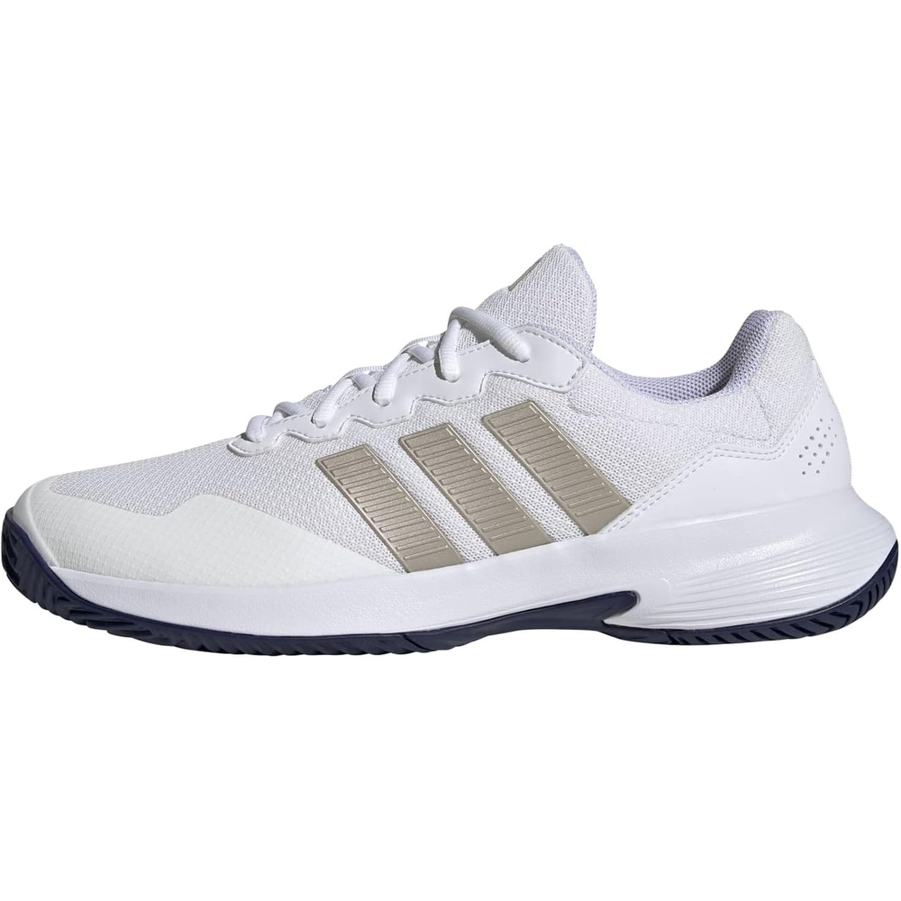 image:imageadidas Mens Gamecourt 2 Tennis ShoesWhiteCyber MetallicDark Blue