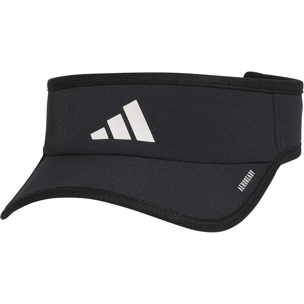 image:imageadidas Mens Superlite Visor OpenTop Design MoistureWicking Sweatband Adjustable Fit 3Stripes Side Detail DialIn Your Fit AllDay Sun ComfortBlackWhite3