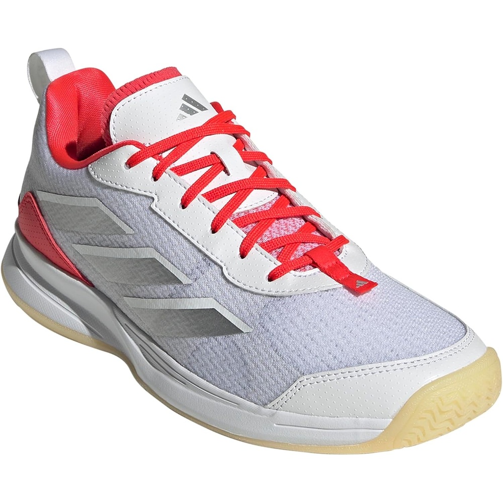 image:imageadidas Womens Avaflash Low Tennis Sneakers Shoes WhiteWhiteSilver MetallicLucid Red