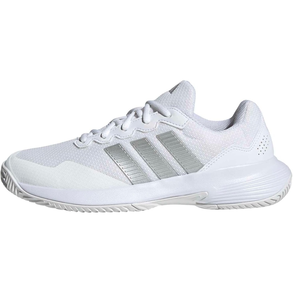 image:imageadidas Womens Gamecourt 2 Tennis ShoesWhiteSilver MetallicSilver Metallic