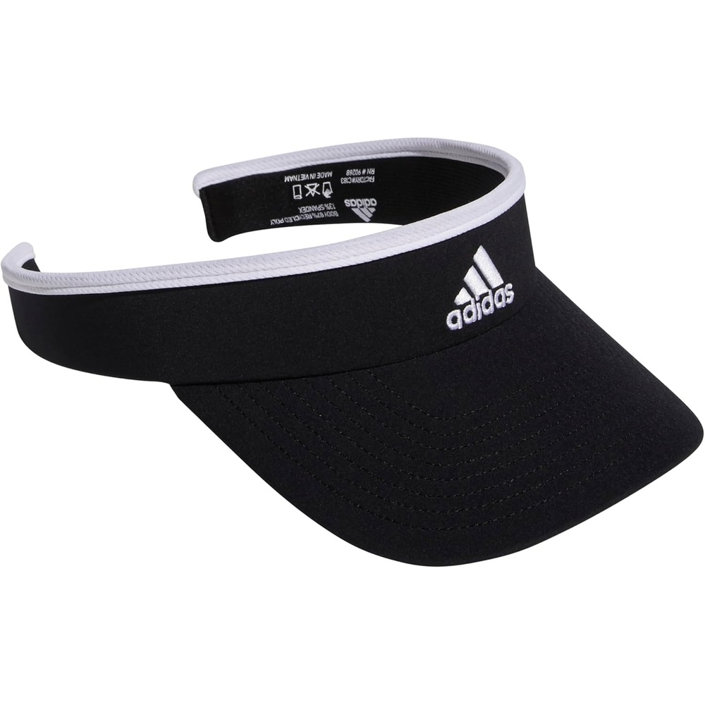 image:imageadidas Womens Match 1 Visor Snug Fit for Smaller Heads ClipOn OpenBack Fit MoistureWicking Sweatband AllDay Comfort For Tennis amp PickleballBlackWhite