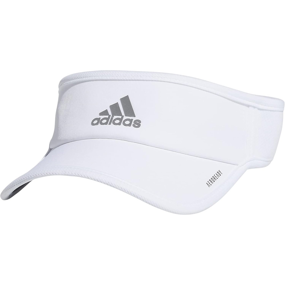 image:imageadidas Womens Superlite Visor  OpenTop Design Adjustable Fit Perforated Build HookandLoop Closure AllDay Sun ComfortWhiteSilver Reflective3