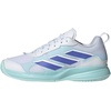 adidas Womens Avaflash Low Tennis Sneakers Shoes – White(White/Cobalt Blue/Semi Flash Aqua)
