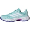 adidas Womens Courtjam Control 3 Tennis Sneakers Shoes – White | Tennis Shoes(Semi Flash Aqua/White/Cobalt Blue)