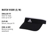 adidas Women’s Match 1 Visor | Snug Fit for Smaller Heads, Clip-On Open-Back Fit, Moisture-Wicking Sweatband, All-Day Comfort, For Tennis & Pickleball(Black/White)