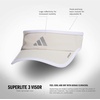 adidas Women’s Superlite Visor | Open-Top Design, Adjustable Fit, Perforated Build, Hook-and-Loop Closure, All-Day Sun Comfort(Alumina Beige/Silver Metallic/White/3)