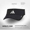 adidas Women’s Superlite Visor | Open-Top Design, Adjustable Fit, Perforated Build, Hook-and-Loop Closure, All-Day Sun Comfort(Black/White/3)