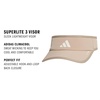 adidas Women’s Superlite Visor | Open-Top Design, Adjustable Fit, Perforated Build, Hook-and-Loop Closure, All-Day Sun Comfort(Chalky Brown/White/3)