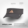adidas Women’s Superlite Visor | Open-Top Design, Adjustable Fit, Perforated Build, Hook-and-Loop Closure, All-Day Sun Comfort(Grey Six/Rose Gold/3)