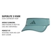 adidas Women’s Superlite Visor | Open-Top Design, Adjustable Fit, Perforated Build, Hook-and-Loop Closure, All-Day Sun Comfort(Preloved Teal Green/Aurora Green Ivy/3)