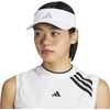 adidas Women’s Superlite Visor | Open-Top Design, Adjustable Fit, Perforated Build, Hook-and-Loop Closure, All-Day Sun Comfort(White/Silver Metallic/3)